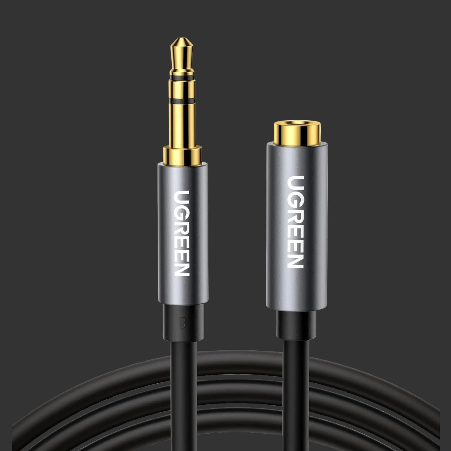 UGREEN AV118 3.5mm AUX Extension Cable 2m – Male to Female –(Black)