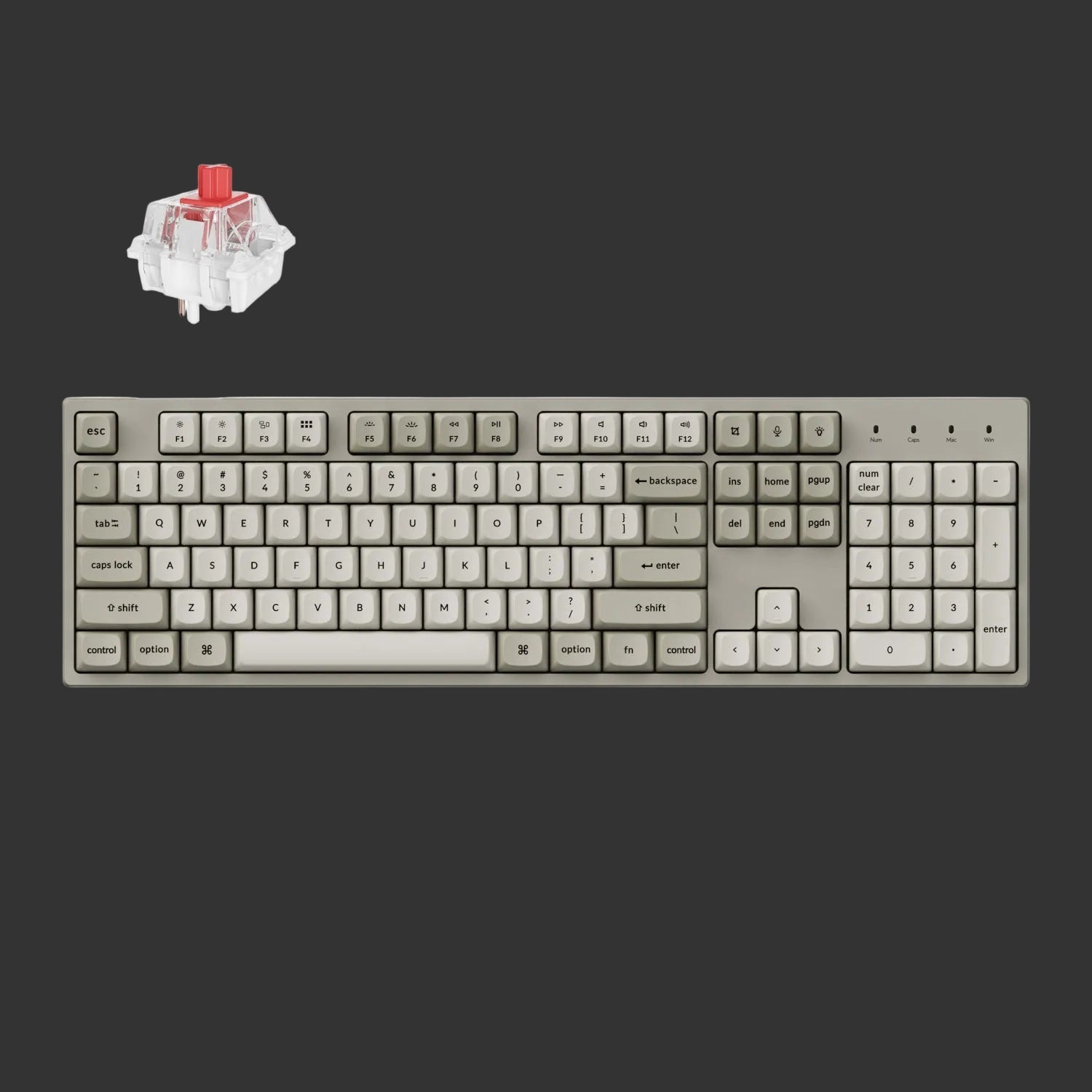 Keychron C2 Pro 100% 8K Super Red Switch Hot-Swap RGB Wired Custom Mechanical Keyboard