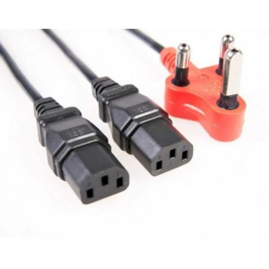 Y DEDICATED POWER CABLE(PC+MONITOR); 3 pin plug to 2 x IEC; 3M