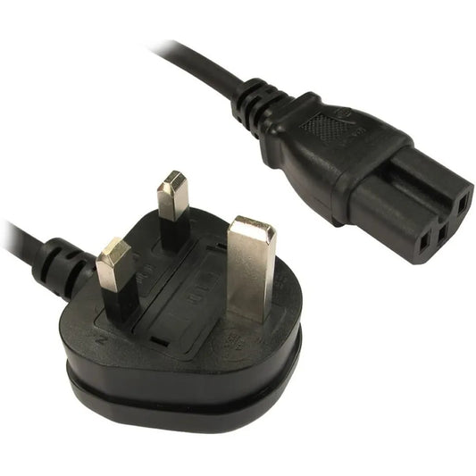3pin UK PLUG TO IEC C13 POWER CABLE