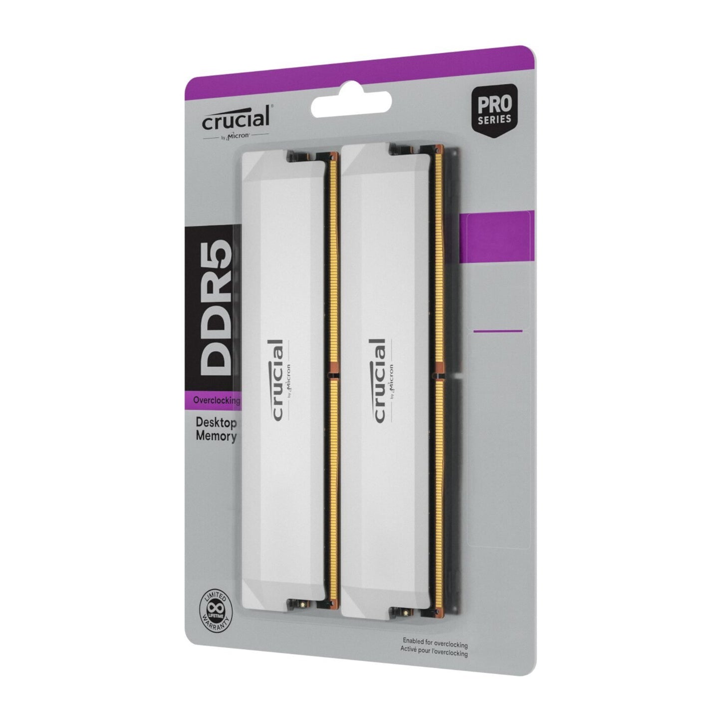 Crucial Pro DDR5 6000MHz 32GB Overclocking Memory Kit – White