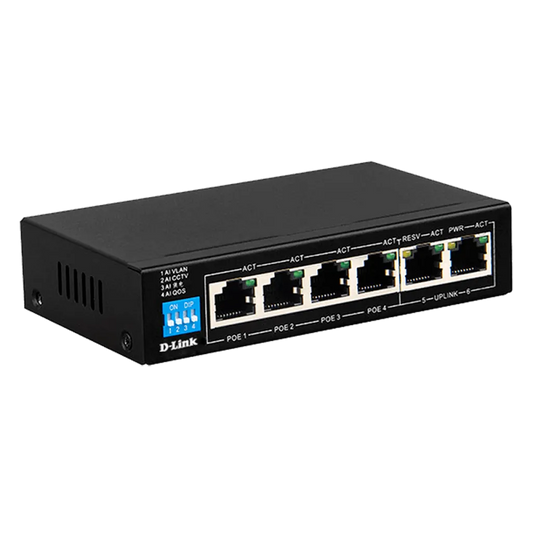 6-Port 10/100/1000Mbps Unmanaged Gigabit Long Range PoE Switch (4x PoE ports + 2x uplink ports)