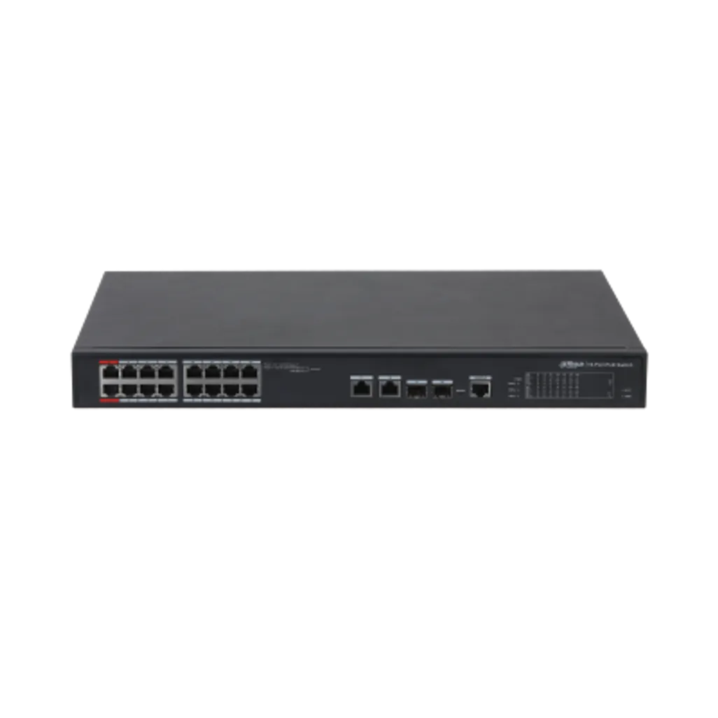 Dahua 16-port 100 Mbps + 2-port Gigabit Managed PoE Switch Total PoE budget 240W