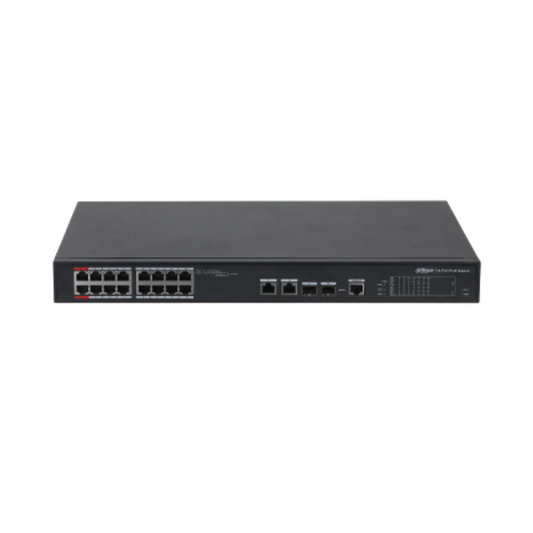 Dahua 16-port 100 Mbps + 2-port Gigabit Managed PoE Switch Total PoE budget 240W