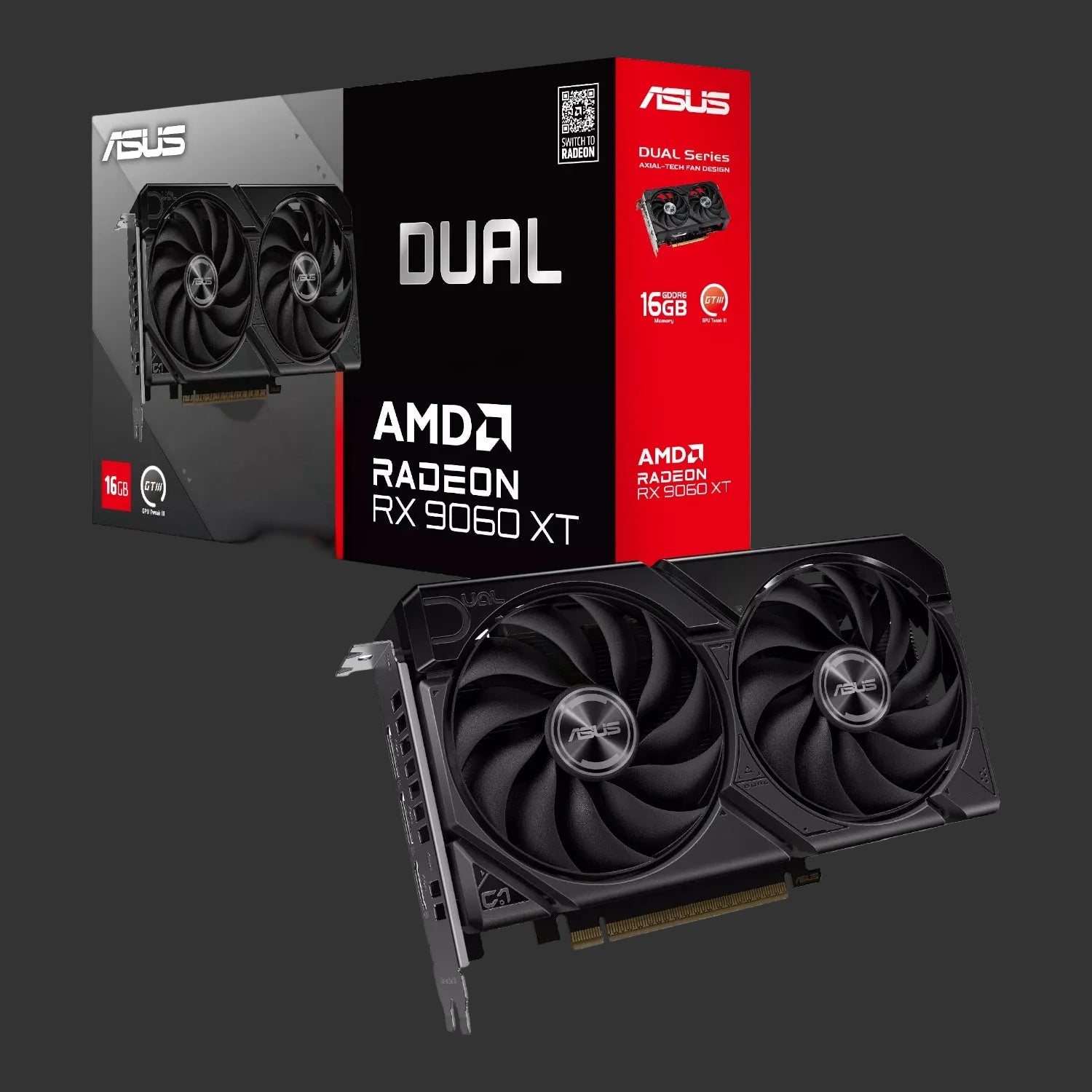 Asus Dual Radeon RX 9060 XT 16GB GDDR6 Graphics Card