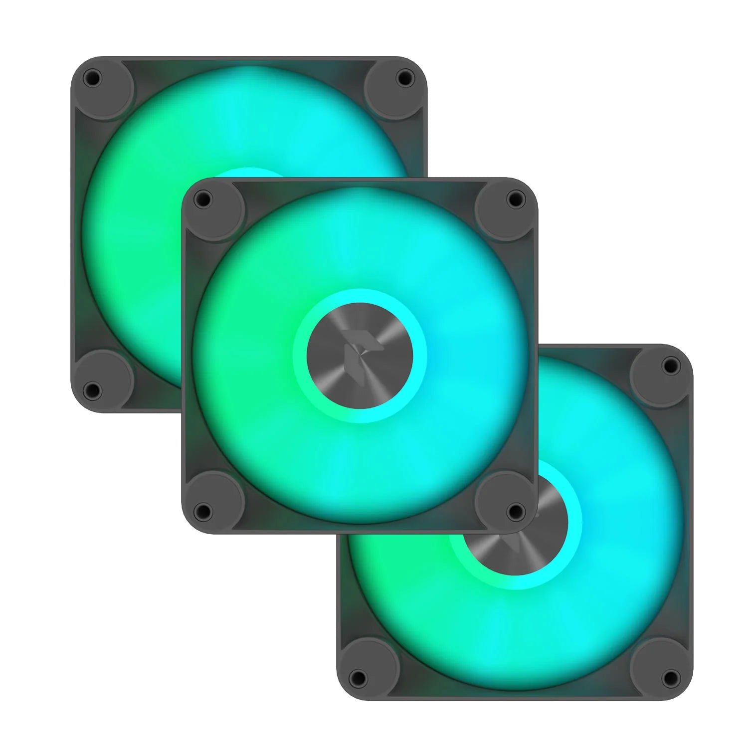 Aerocool APNX FP1 120mm PWM ARGB Fan - Black - 3 pack with Hub