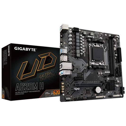 GIGABYTE AMD A620 Chipset for AMD AM5; 2x Dual DDR5; 1x M2; HDMI; DP; mATX.