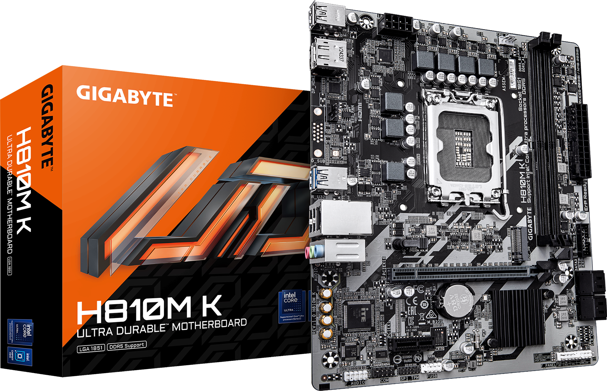 GIGABYTE Intel® H810 Chipset for LGA 1851; 2x DDR5; 1x M2; HDMI; mATX