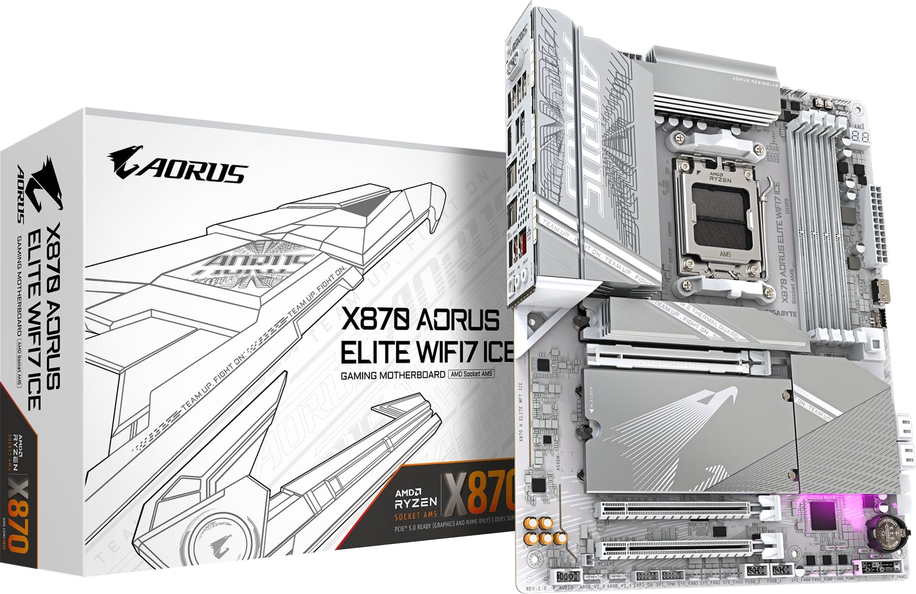 GIGABYTE Aorus AMD X870 Chipset for AMD AM5; 4x DDR5; 4x M2; 2x HDMI (1x Front)/2 x USB4® USB Type-C®; ATX.