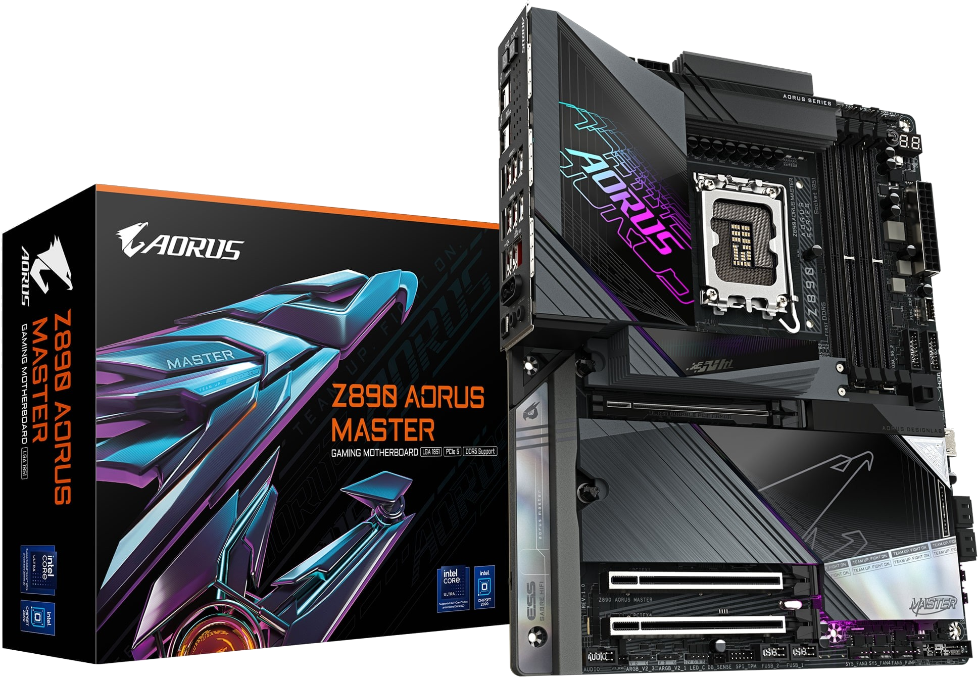 GIGABYTE Intel® Z890 Chipset for LGA 1851; 4x DDR5; 5x M2; 2xUSB4® USB Type-C®/HDMI (Front); ATX.