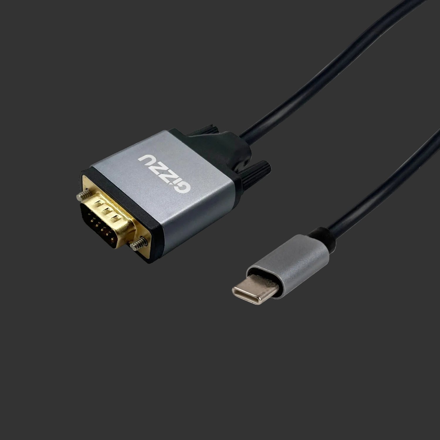 Gizzu Full HD Type-C to VGA Cable (1.8m) - Black