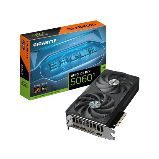 GIGABYTE nVidia GeForce RTX 5060Ti EAGLE OC 16GB - 16GB GDDR7; 128-Bit Memory Bus; 1x HDMI; 3x DisplayPort .