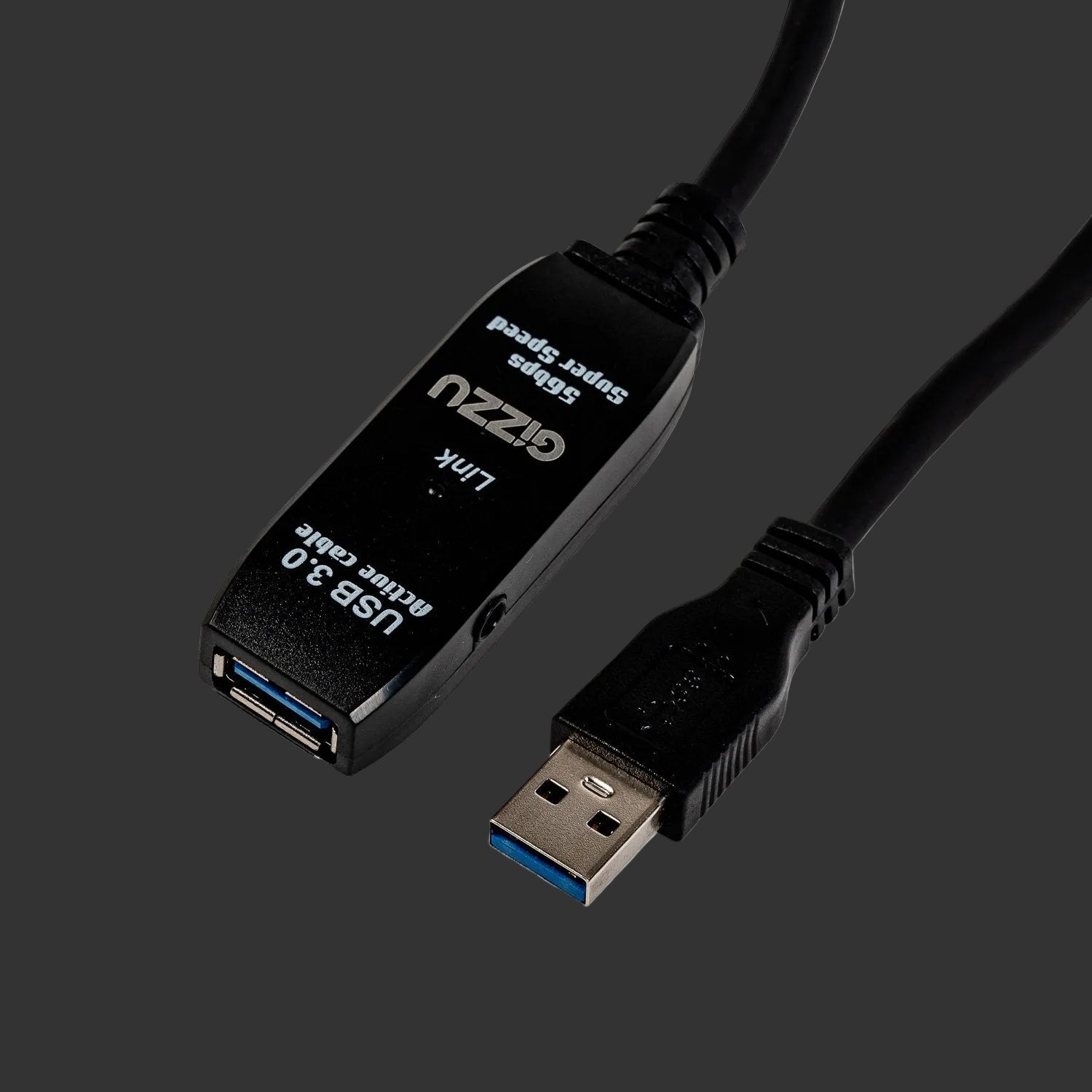 Gizzu USB 3.0 Active Extension Cable 5m - Black