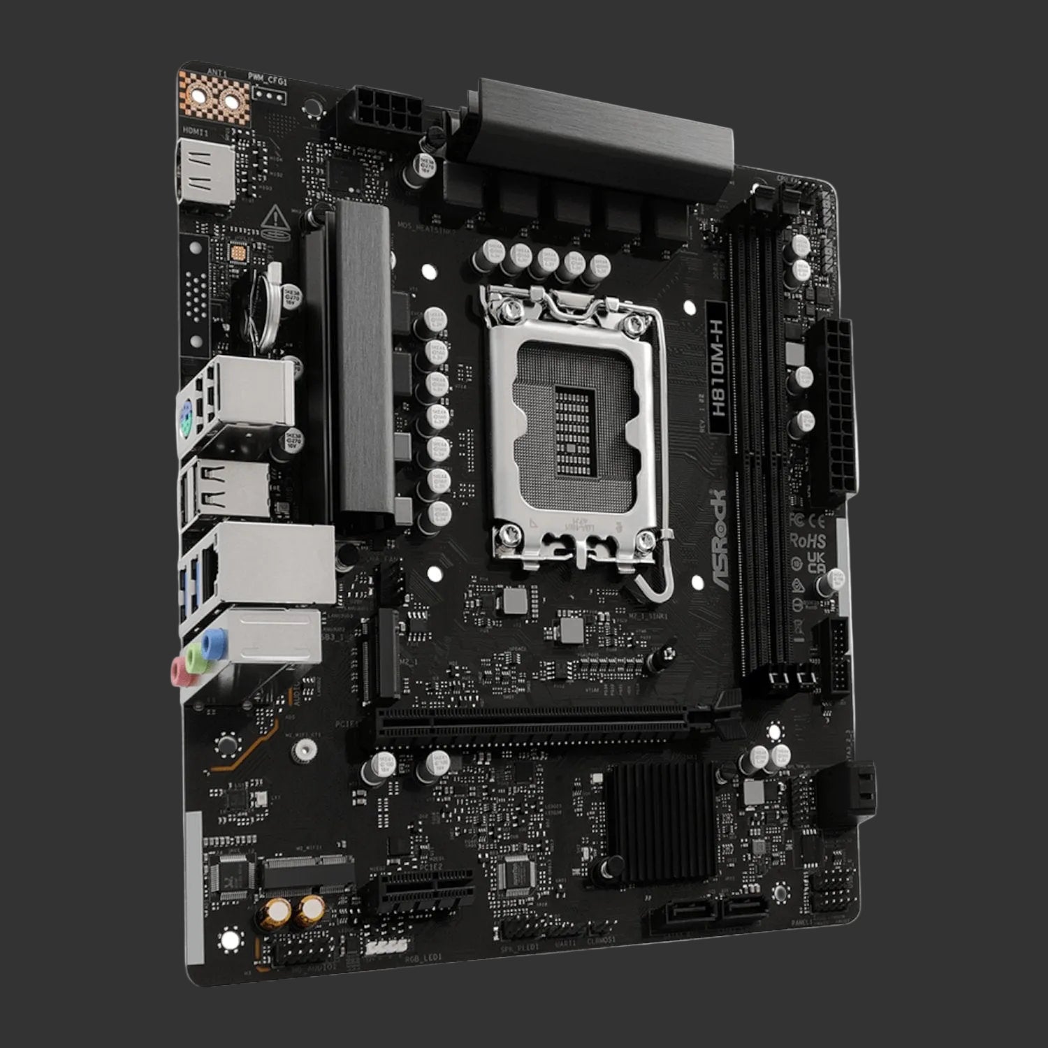 ASRock H810M-H Intel LGA1851 Micro ATX Motherboard - Black
