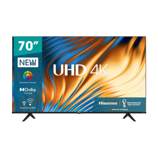 HISENSE LEDN70A6H 70'' UHD SMART LED; DOLBY VISION HDR;UHD AI Upscaler;DTS Virtual:X™ ;pixel tuning;HDR10+Decode;Dual Band Wifi;