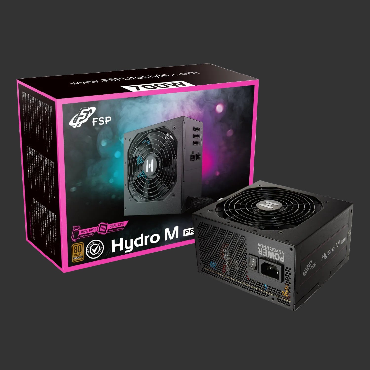 FSP Hydro M Pro 700W 80PLUS Bronze Gen5 Semi-modular Power Supply