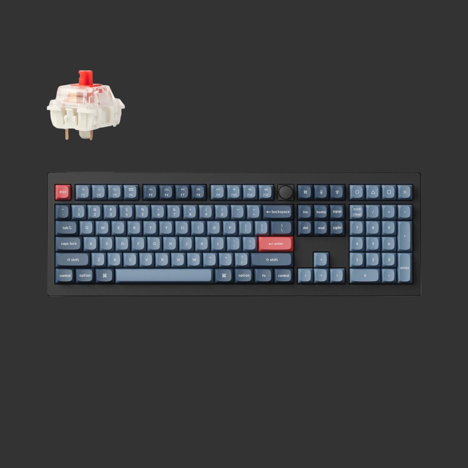 Keychron V6 Max QMK/VIA RED Wireless Custom Mechanical Keyboard | RED Switch - Black