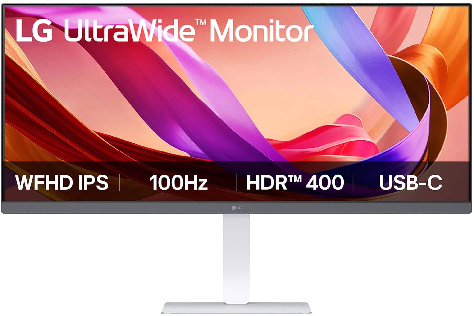 LG UltraWide 34" FHD IPS White Monitor 100Hz USB-C incl Speaker