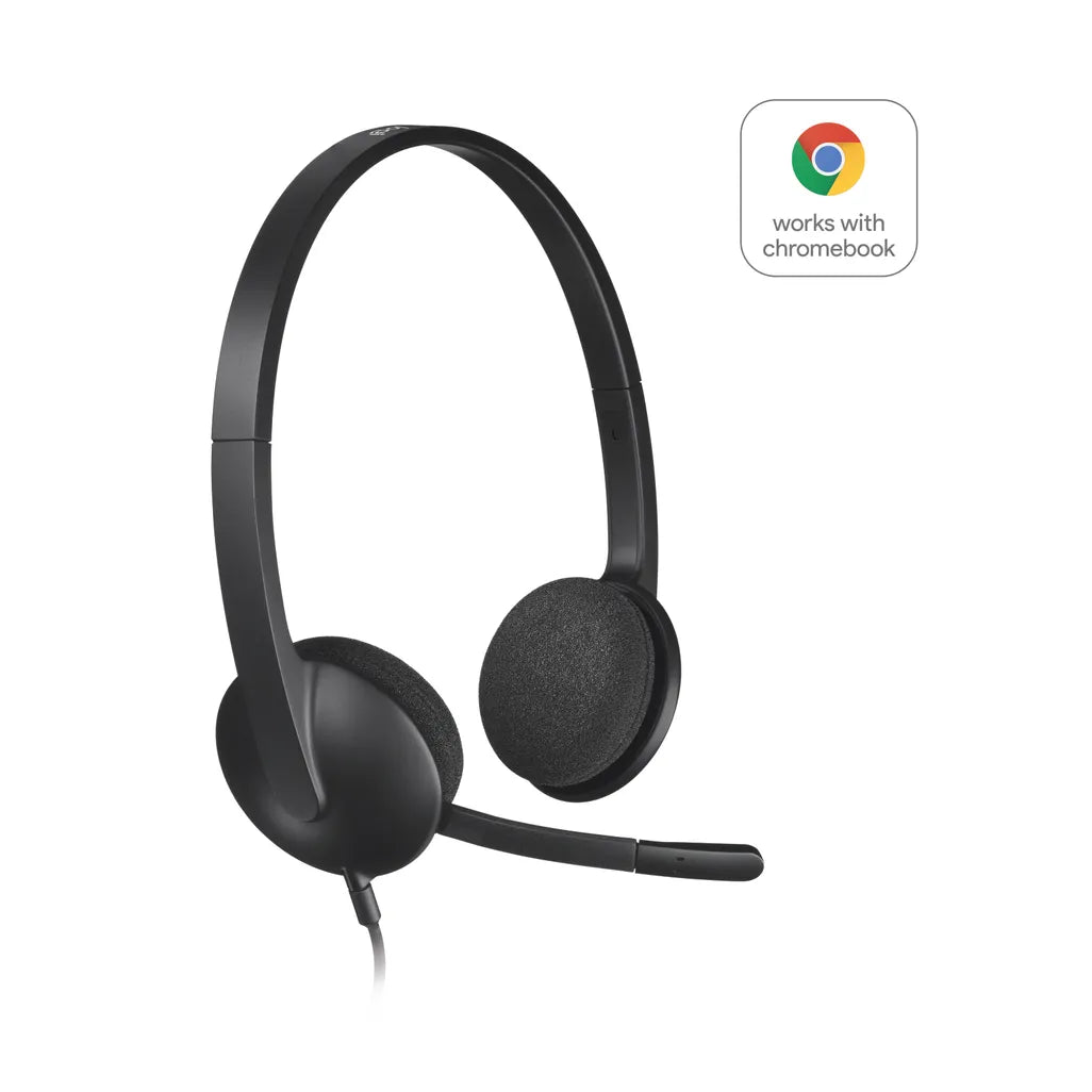 981-000475 - Logitech Headset H340 USB Stereo Internet headset over the head type with adjustable lightweight design