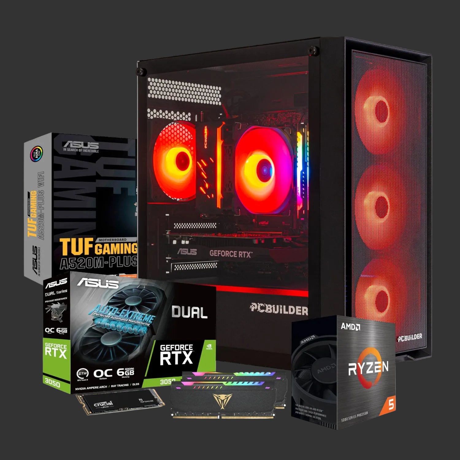 PCBuilder Ryzen 5 5600X SENTINEL Windows 11 Gaming PC