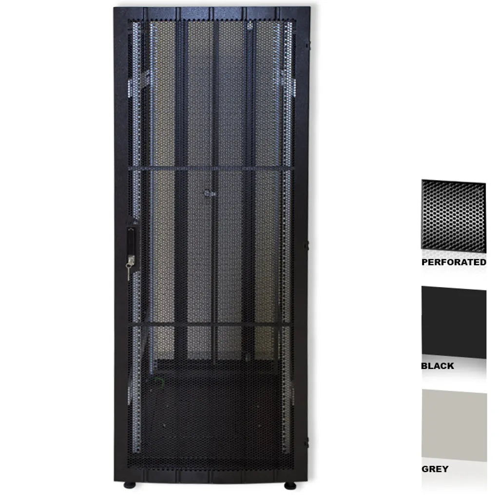 RCT 34U CP server/networking cabinet 4x uprights 4x feets incl glands + Screws; 600 X 600 PERFORATED DOOR; BLACK