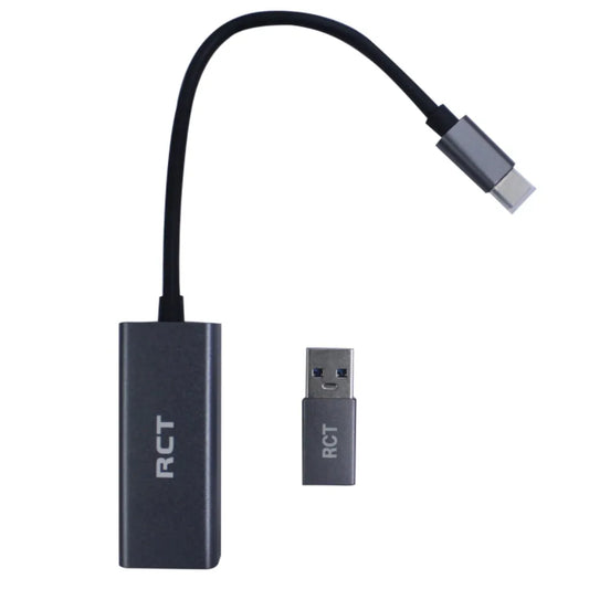 RCT ADP-GN3126 USB 3.1 TYPE C GIGABIT RJ45 ETHERNET ADAPTOR WITH USB TYPE A ADAPTOR