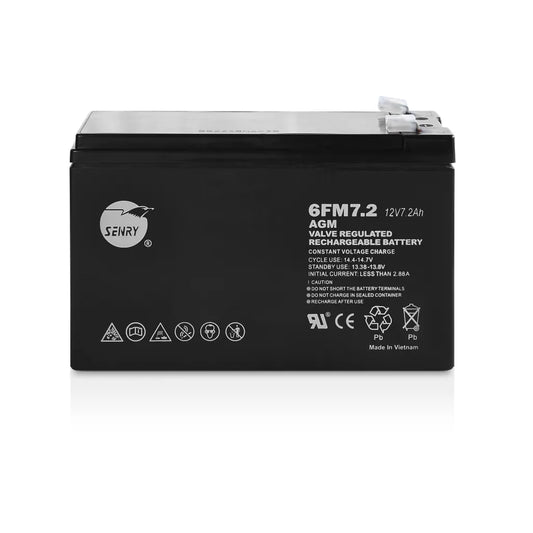 RCT SENRY 6FM7.2 12V DC 7AH RECHARGEABLE SEALED AGM BATTERY - 6 MONTH WARRANTY ONLY!