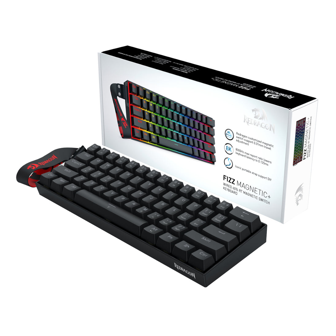 Fizz Rgb Redragon FIZZ Magnetic Plus 60% RGB Gaming Keyboard - Black