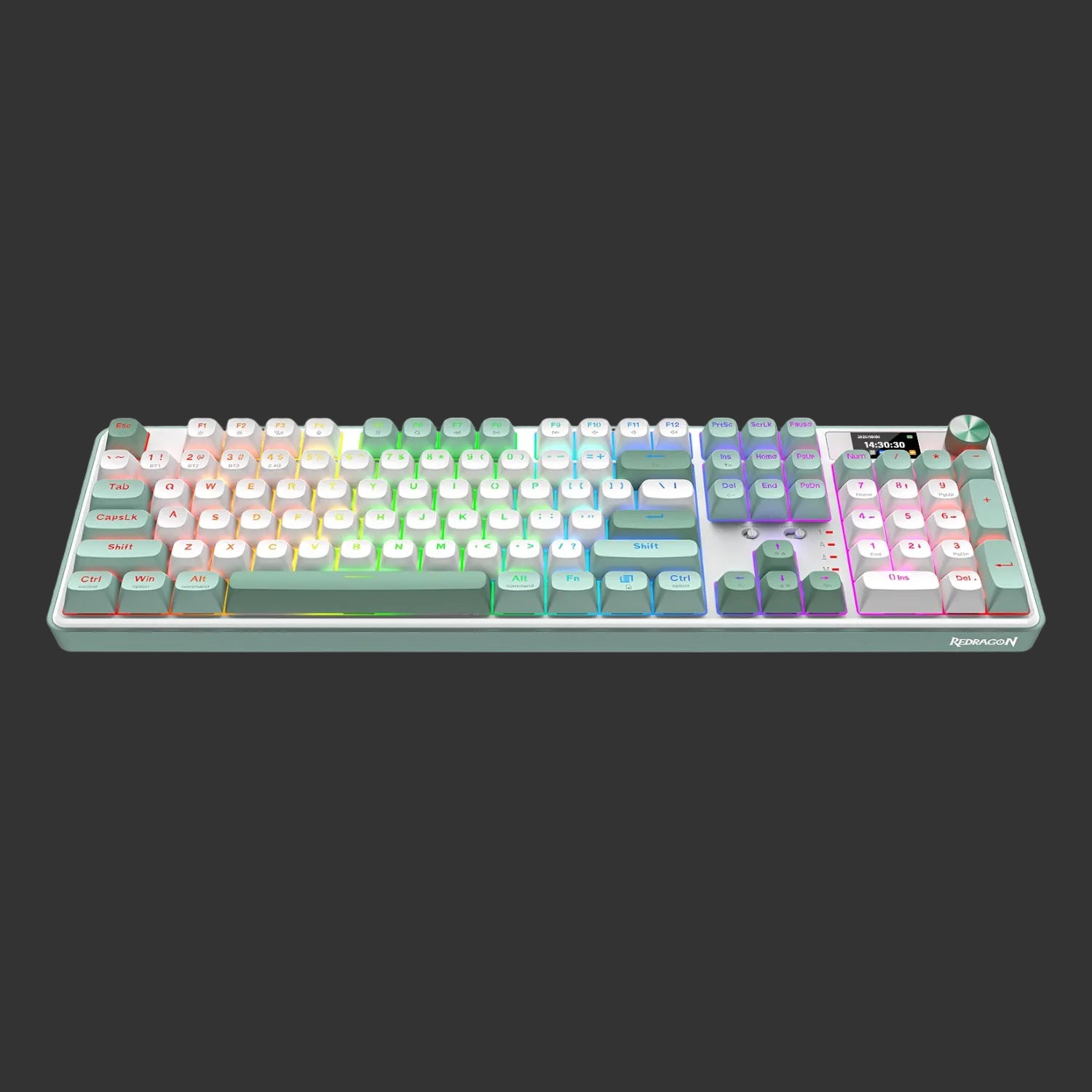 Redragon WYVERN K761 Pro Full-size RGB Wireless Mechanical Gaming Keyboard - White/Green