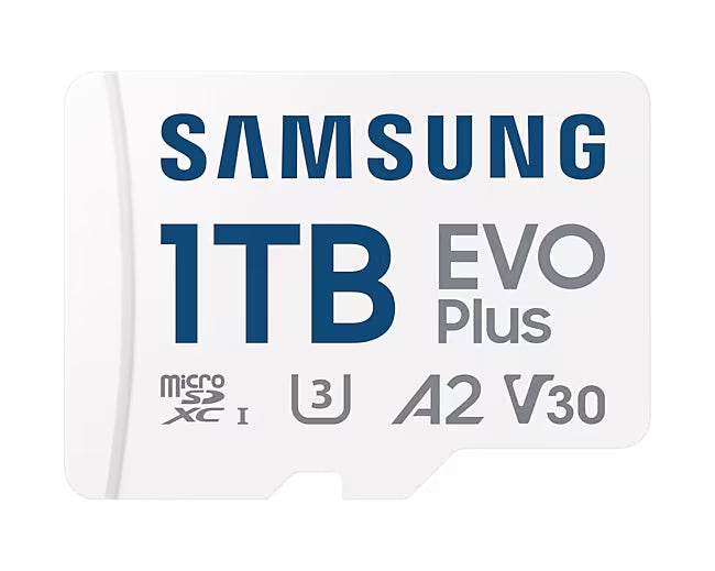 Samsung MB-MC1T0SA EVO Plus microSDXC 1TB Memory Card; Read : up to 160MB/s Write : Lower than Read Speed* Read/Write speed with