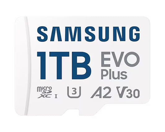 Samsung MB-MC1T0SA EVO Plus microSDXC 1TB Memory Card; Read : up to 160MB/s Write : Lower than Read Speed* Read/Write speed with