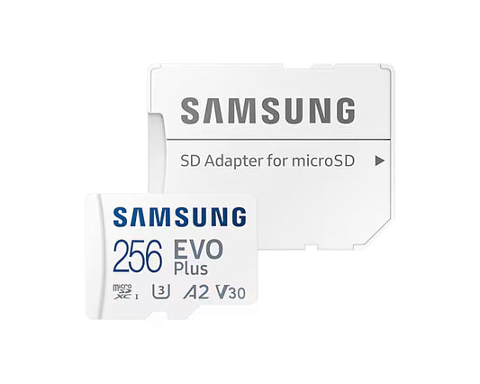 Samsung MB-MC256SA EVO Plus microSDXC 256GB Memory Card; Read : up to 160MB/s Write : Lower than Read Speed* Read/Write speed wi