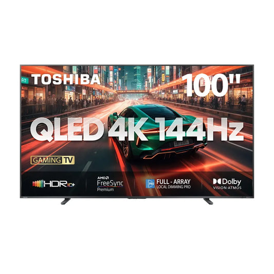 Toshiba 100Z670NN 100''; Resolution : 3840 x 2160; HDMI x 3; USB x 2; Dolby Vision and Atmos; Quantum Dot Technology; AI 4K Upsc