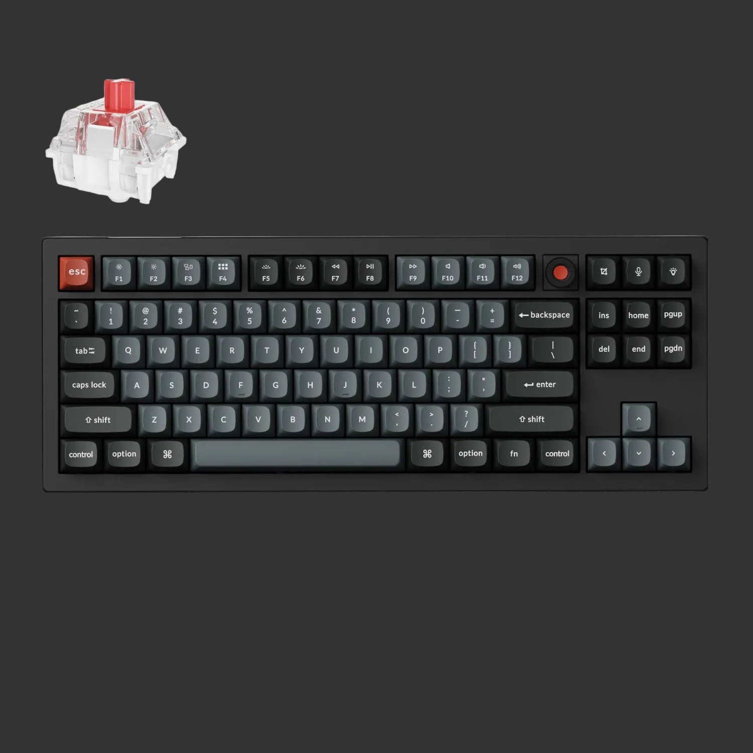 Keychron V3 Ultra 80% 8K Red Switch Hot-Swap RGB Wireless Keyboard - Black