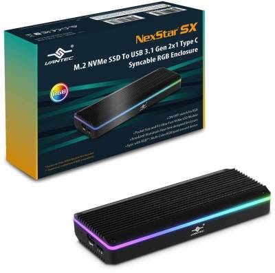 Vantec M.2  NVME & M.2 SATA SSD to USB 3.1 Gen 2 Type C  with RGB LED