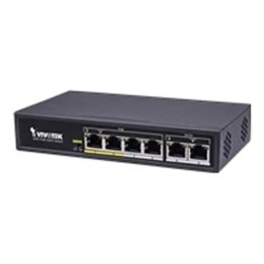 VIVOTEK Unmanaged 4x 10/100 PoE + 2x 10/100; POE extender up to 200M; 65W