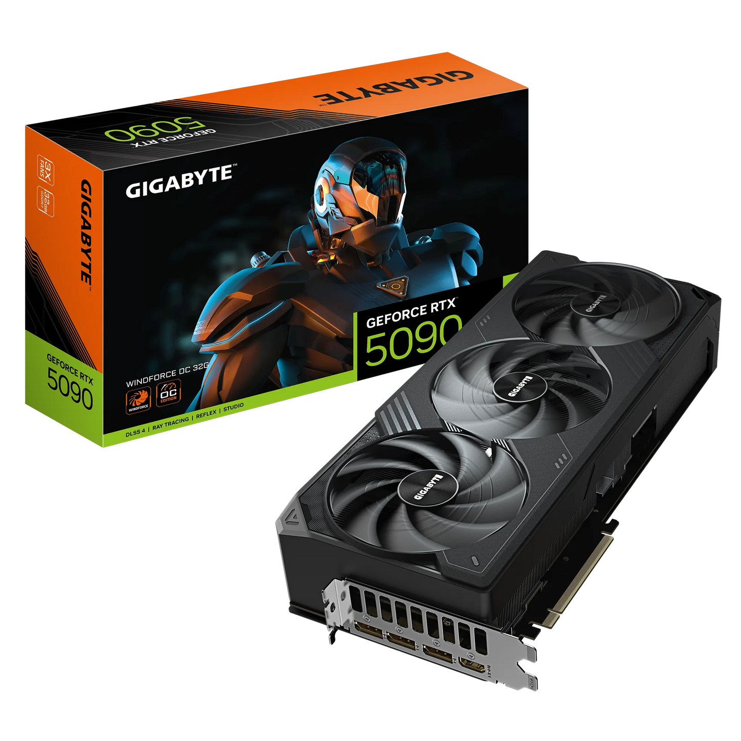 GIGABYTE nVidia GeForce RTX 5090 WINDFORCE OC  - 32GB GDDR7; 512-Bit Memory Bus; 1x HDMI; 3x DisplayPort; Min 1000W PSU. .