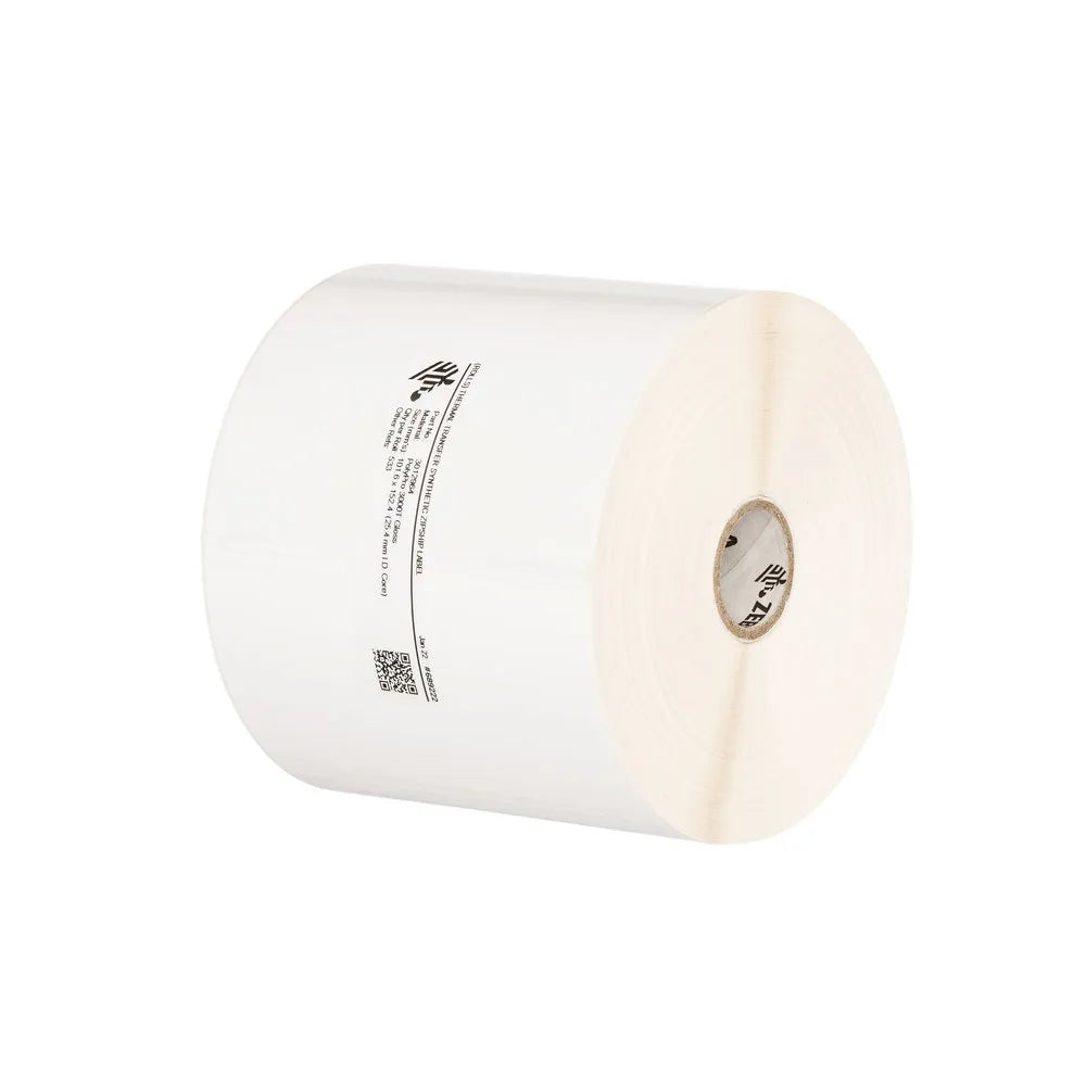 Zebra LABEL; POLYETHYLENE; 102X152MM; THERMAL TRANSFER; POLYE 3100T GLOSS;PERMANENT ADHESIVE; 76MM CORE