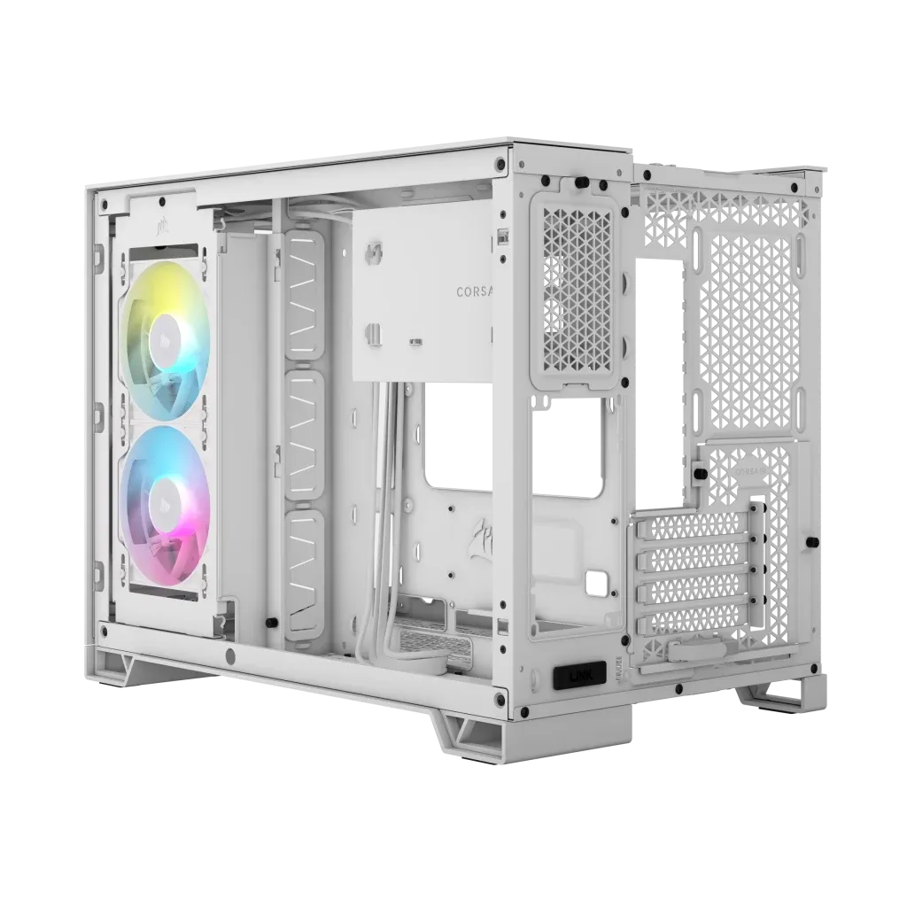 2500X RGB Micro ATX White Dual Chamber PC Case; 2x 3.5'' |  2x 2.5'' Drive Bays; Up to 360mm Radiator; 2x 120mm fan incl