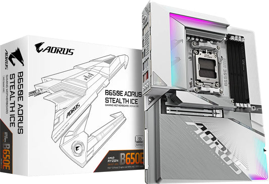 GIGABYTE Motherboard AMD B650 Aorus Stealth Chipset for AMD AM5; 4x DDR5; 3x M2; HDMI/DP/USB Type-C®; ATX.