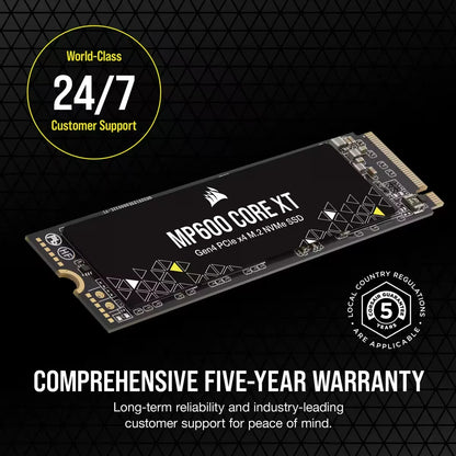 Corsair MP600 CORE XT 4TB NVMe PCIe M.2 SSD; Read Up To 5000MB/s; Write up to 4400MB/s