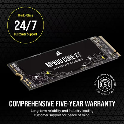 Corsair MP600 CORE XT 4TB NVMe PCIe M.2 SSD; Read Up To 5000MB/s; Write up to 4400MB/s