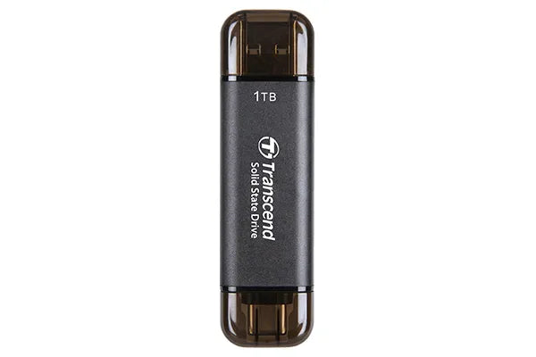 TRANSCEND 512 GB ESD310C USB3.2 TYPE A & C (USB 10Gbps) OTG COMPACT PORTABLE SSD  - Read 1050MB/s Write 950 MB/s - Black