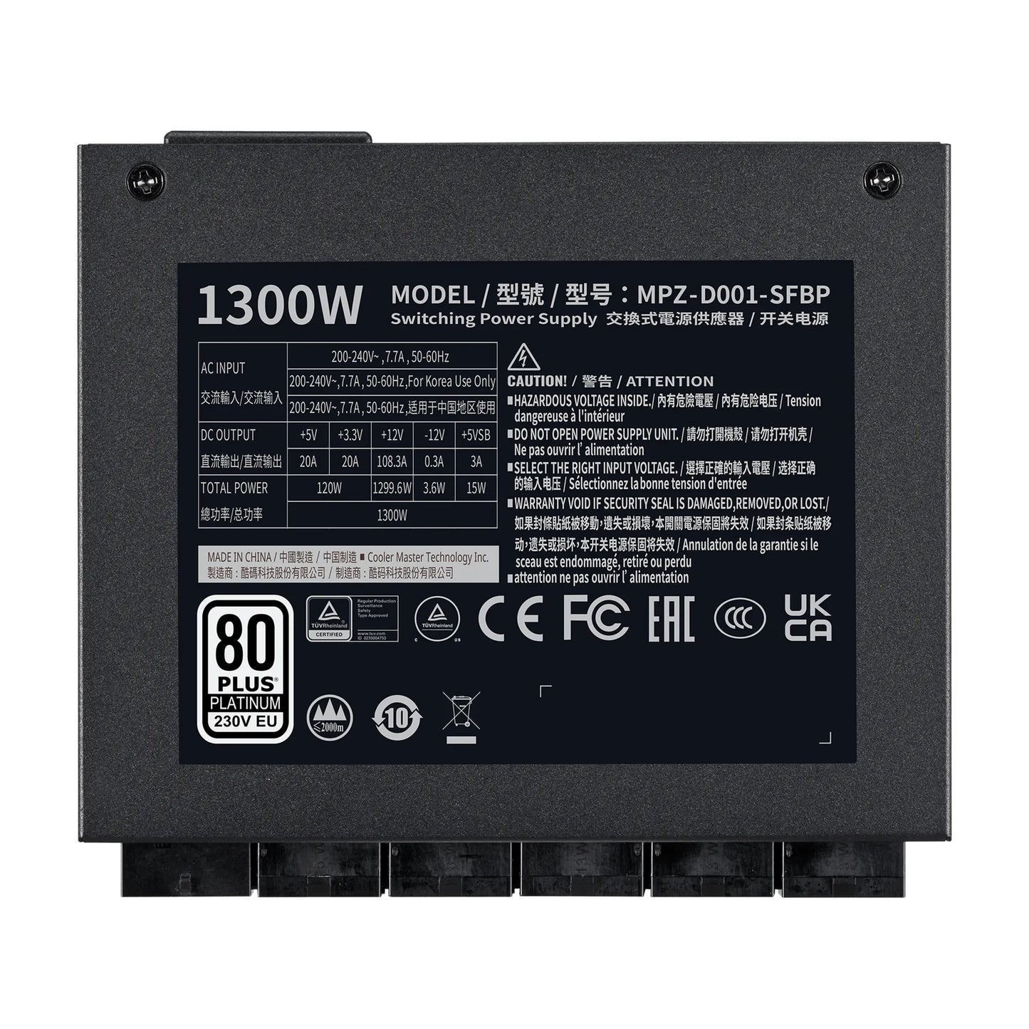 Cooler Master V SFX Platinum 1300W 230V | Industry-leading SFX power supply