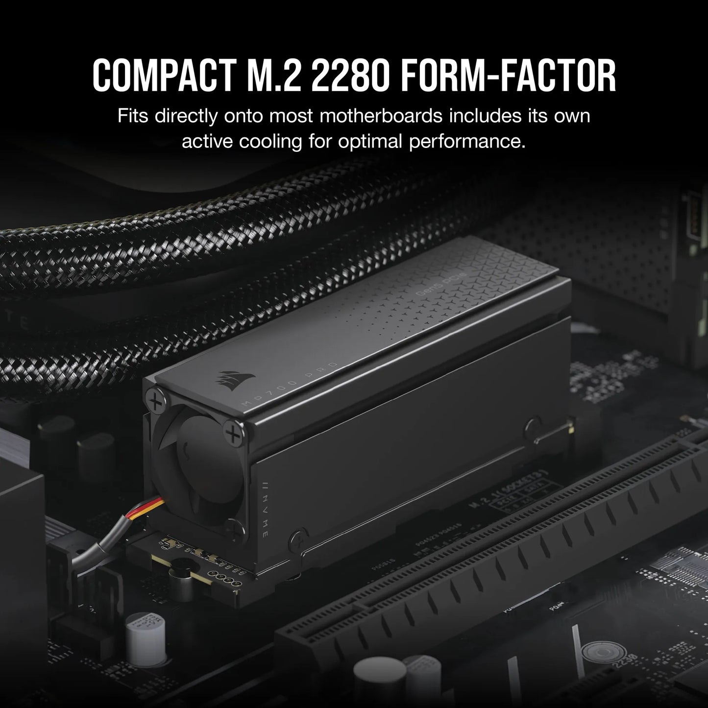 Corsair MP700 PRO 2TB M.2 NVMe PCIe Gen. 5 x4 SSD with Cooler; Read Up To 12 400MB/s; Write up to 11 800MB/s