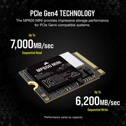 Corsair MP600 MINI 1TB M.2 NVMe PCIe Gen. 4 x4 SSD; Read Up To 4800MB/s; Write up to 4800MB/s