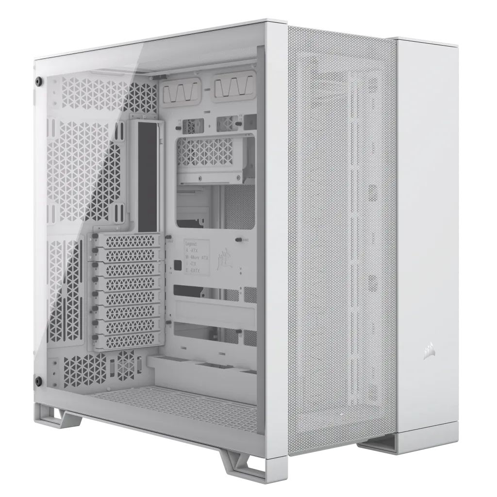6500D Airflow White Tempered Glass Mid-Tower; 2x 3.5'' |  2x 2.5'' Drive Bays; Up to 360mm Radiator compatible