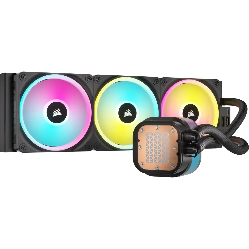 Corsair iCUE LINK H150i LCD Liquid CPU Cooler - QX120 RGB Fans - 360mm Radiator - Fits Intel® LGA 1700; AMD® AM5 - iCUE LINK Sys