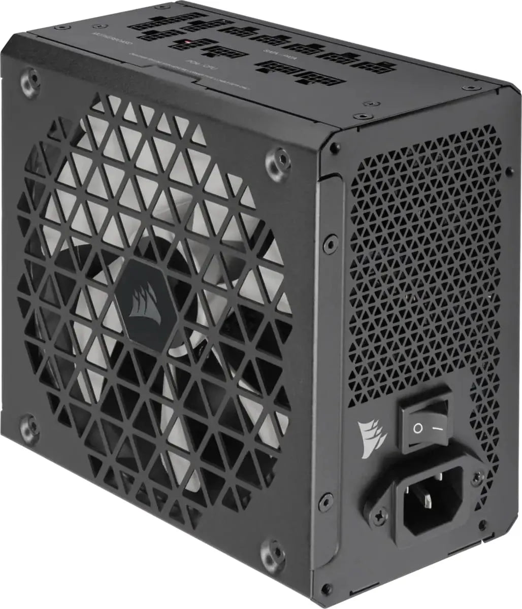 Corsair RM850x Shift—850 Watt 80 PLUS Gold;10yr Warranty. ATX (1); EPS (2); PCI-E (4);12VHPWR (1); PATA (8);SATA (12)