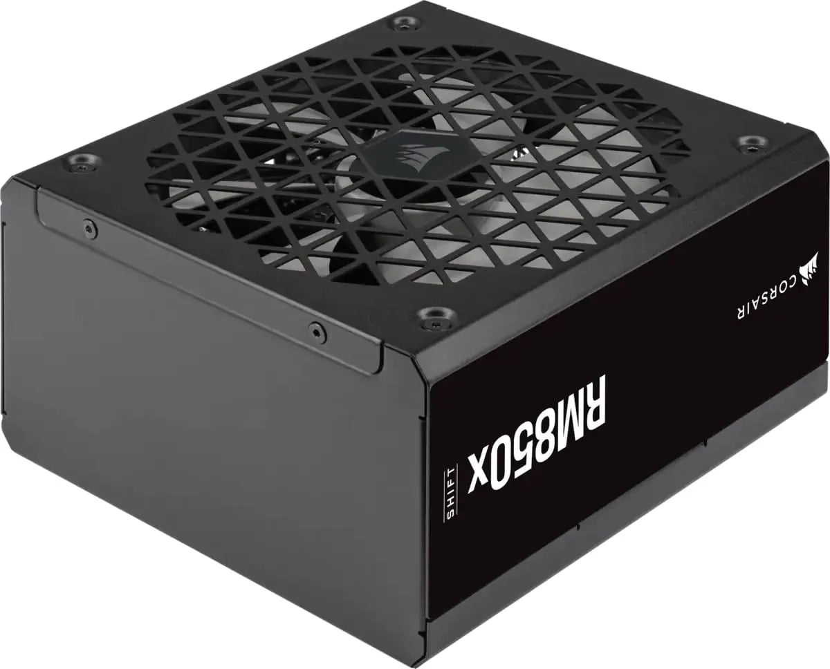Corsair RM850x Shift—850 Watt 80 PLUS Gold;10yr Warranty. ATX (1); EPS (2); PCI-E (4);12VHPWR (1); PATA (8);SATA (12)
